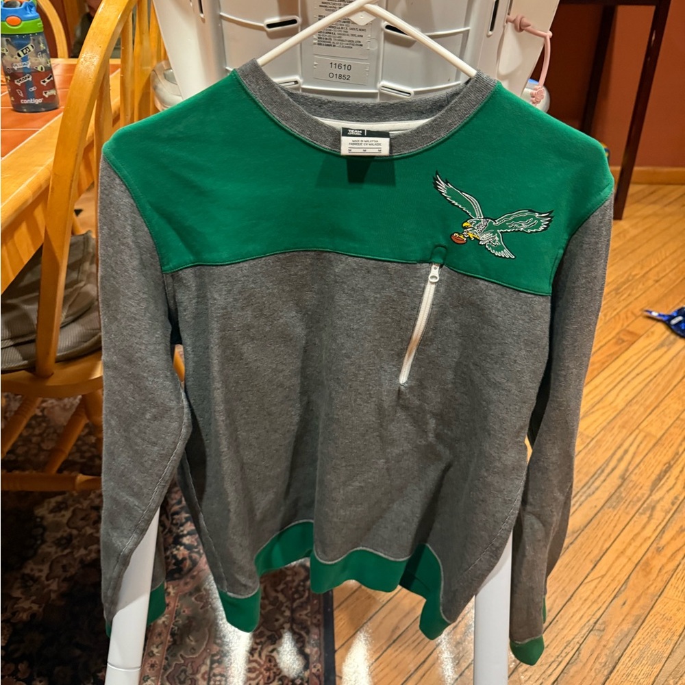 NFL Green and Gray Eagles Nike Crewneck